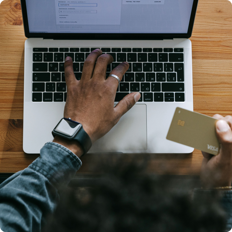 Employer completing subscription checkout with a payment card